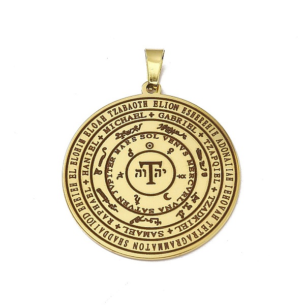 PandaHall 304 Stainless Steel Seven Archangels Pendants, Flat Round with Word Pattern, Golden, 38x35x1.5mm, Hole: 7.5x4mm 304 Stainless...
PandaHall 304 Stainless Steel Seven Archangels Pendants, Flat Round with Word Pattern, Golden, 38x35x1.5mm, Hole: 7.5x4mm 304 Stainless...