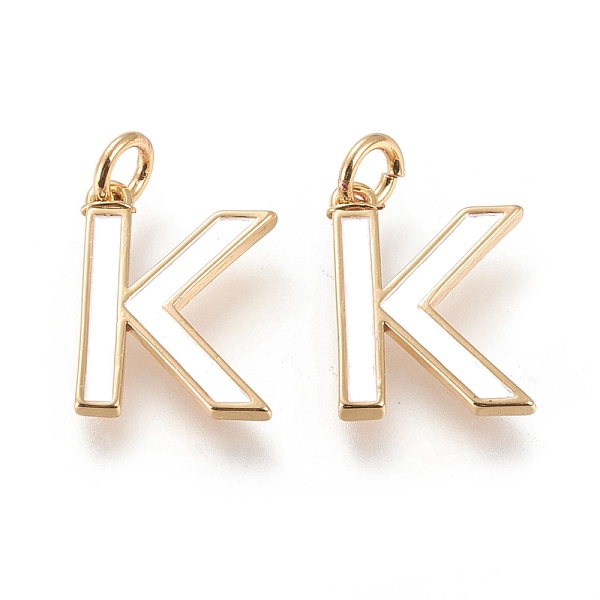 PandaHall Brass Enamel Pendants, with Jump Ring, Long-Lasting Plated, Real 18K Gold Plated, Letter.K, White, Letter.K, K: 16x12x1.8mm, Jump...
PandaHall Brass Enamel Pendants, with Jump Ring, Long-Lasting Plated, Real 18K Gold Plated, Letter.K, White, Letter.K, K: 16x12x1.8mm, Jump...