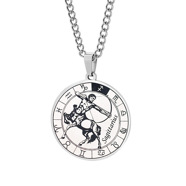 PandaHall Unisex 201 Stainless Steel Constellation Pendant Necklaces, with Curb Chains, Laser Engraved Pattern, Flat Round, Sagittarius...
PandaHall Unisex 201 Stainless Steel Constellation Pendant Necklaces, with Curb Chains, Laser Engraved Pattern, Flat Round, Sagittarius...