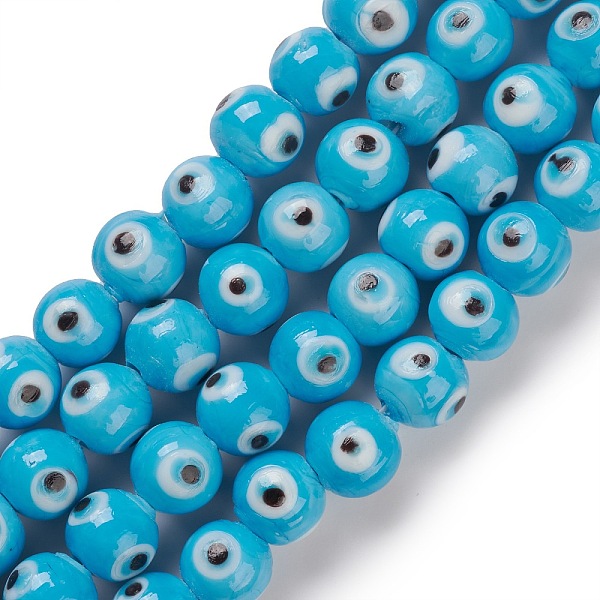 PandaHall Handmade Lampwork Beads Strand, Round with Evil Eye, Sky Blue, 12.5~13x11mm, Hole: 2~2.5mm, about 32~33pcs/strand, 13.58~14.01''...
PandaHall Handmade Lampwork Beads Strand, Round with Evil Eye, Sky Blue, 12.5~13x11mm, Hole: 2~2.5mm, about 32~33pcs/strand, 13.58~14.01''...