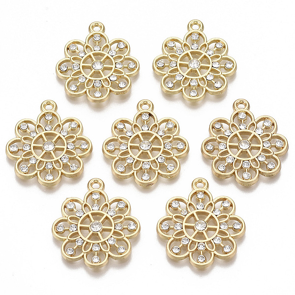 PandaHall Alloy Pendants, with Rhinestone, Flower, Light Gold, Crystal, 29x25x3mm, Hole: 1.8mm Alloy+Rhinestone Flower Clear
PandaHall Alloy Pendants, with Rhinestone, Flower, Light Gold, Crystal, 29x25x3mm, Hole: 1.8mm Alloy+Rhinestone Flower Clear