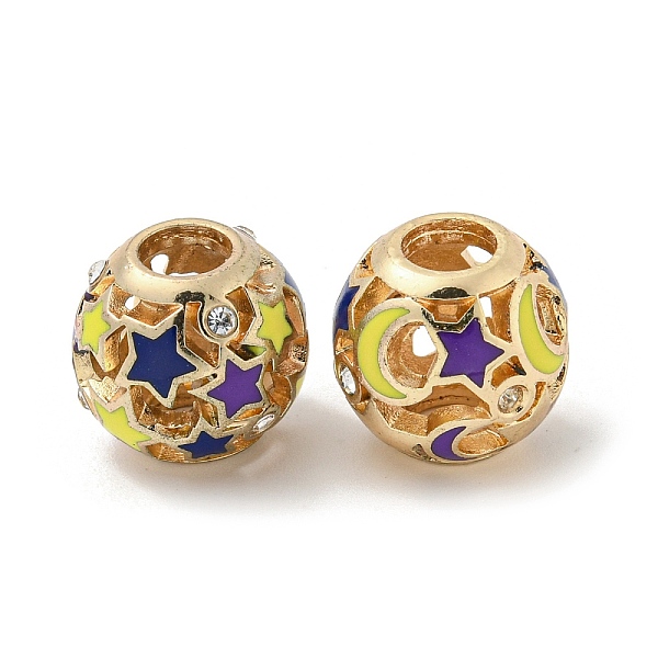 PandaHall Alloy Enamel European Beads, with Rhinestone, Large Hole Beads, Round with Star & Moon, Golden, 14x12.5mm, Hole: 5mm Alloy...
PandaHall Alloy Enamel European Beads, with Rhinestone, Large Hole Beads, Round with Star & Moon, Golden, 14x12.5mm, Hole: 5mm Alloy...