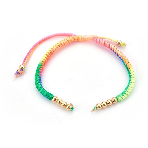 PandaHall Nylon Cord Braided Bracelet Making, with Brass Beads, Golden, Colorful, 10-1/4 inch~11-7/8 inch(26~30cm), 3mm Nylon
PandaHall Nylon Cord Braided Bracelet Making, with Brass Beads, Golden, Colorful, 10-1/4 inch~11-7/8 inch(26~30cm), 3mm Nylon