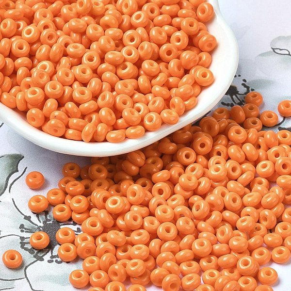 PandaHall Baking Paint Glass Seed Beads, Donut, Orange, 4x2.5mm, Hole: 1mm, about 6205pcs/pound Glass Donut Orange
PandaHall Baking Paint Glass Seed Beads, Donut, Orange, 4x2.5mm, Hole: 1mm, about 6205pcs/pound Glass Donut Orange