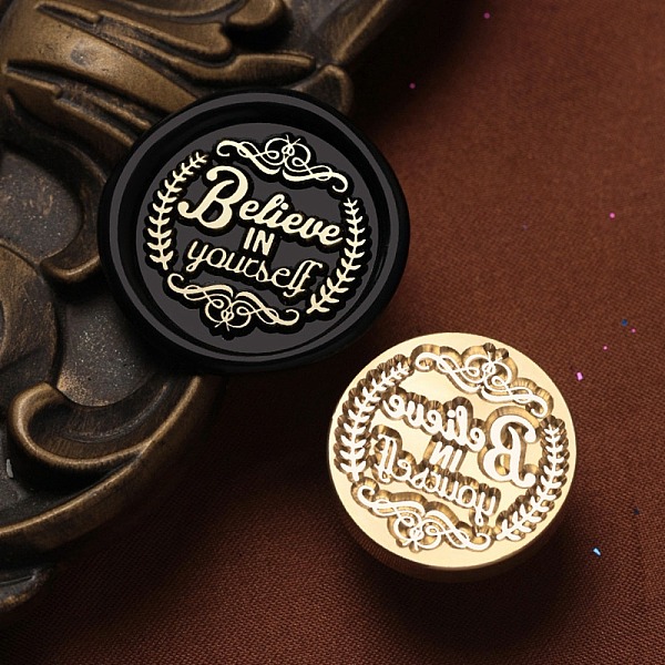 PandaHall Believe in Yourself Wax Seal Brass Stamp Heads, for Wax Seal Stamp, Golden, Word, 25x15mm, Inner Diameter: 7mm Brass Word
PandaHall Believe in Yourself Wax Seal Brass Stamp Heads, for Wax Seal Stamp, Golden, Word, 25x15mm, Inner Diameter: 7mm Brass Word