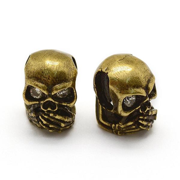 PandaHall Brass Micro Pave Grade AAA Cubic Zirconia Beads, Cadmium Free & Nickel Free & Lead Free, Skull, Antique Golden Plated, 11x8x10mm...
PandaHall Brass Micro Pave Grade AAA Cubic Zirconia Beads, Cadmium Free & Nickel Free & Lead Free, Skull, Antique Golden Plated, 11x8x10mm...