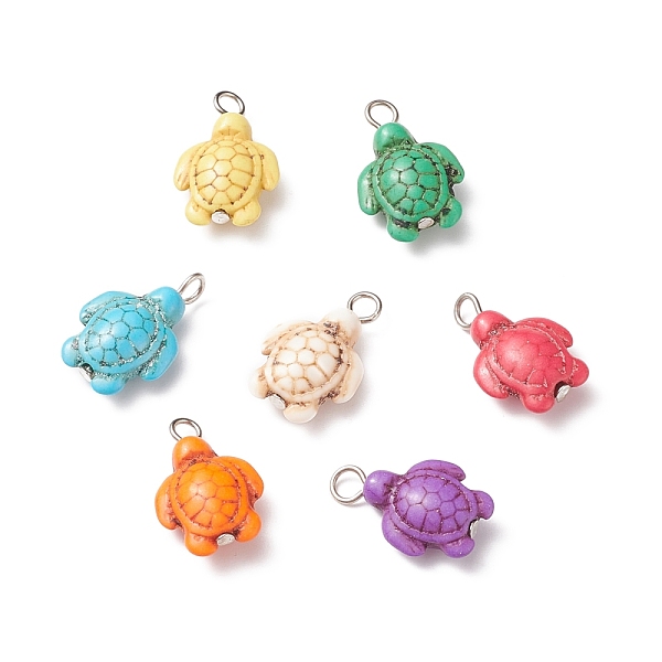 PandaHall Dyed Synthetic Turquoise Pendants, with Platinum Tone Iron Loops, Tortoise Charms, Platinum, 22x14x7mm, Hole: 3mm Synthetic...
PandaHall Dyed Synthetic Turquoise Pendants, with Platinum Tone Iron Loops, Tortoise Charms, Platinum, 22x14x7mm, Hole: 3mm Synthetic...
