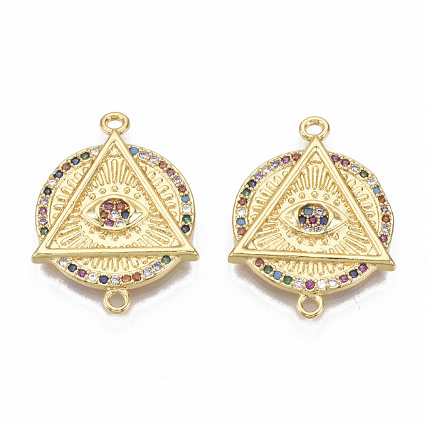 PandaHall Brass Micro Pave Cubic Zirconia Links connectors, Nickel Free, Flat Round with All seeing Eye, Colorful, Real 16K Gold Plated...
PandaHall Brass Micro Pave Cubic Zirconia Links connectors, Nickel Free, Flat Round with All seeing Eye, Colorful, Real 16K Gold Plated...