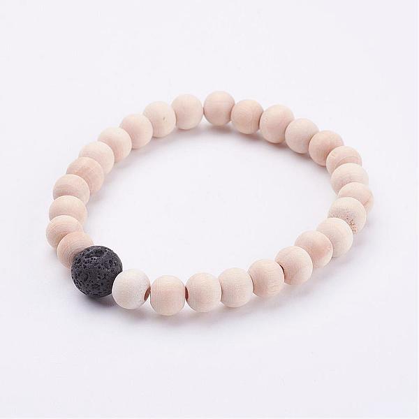 PandaHall Wood Beads Stretch Bracelets, with Natural Lava Rock Beads, BurlyWood, 2-1/8 inch(54mm) Lava Rock Orange
PandaHall Wood Beads Stretch Bracelets, with Natural Lava Rock Beads, BurlyWood, 2-1/8 inch(54mm) Lava Rock Orange