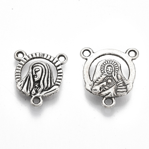 PandaHall Tibetan Style Alloy Chandelier Component Links, 3 Loop Connectors, Cadmium Free & Lead Free, Flat Round with Virgin Mary, Antique...
PandaHall Tibetan Style Alloy Chandelier Component Links, 3 Loop Connectors, Cadmium Free & Lead Free, Flat Round with Virgin Mary, Antique...