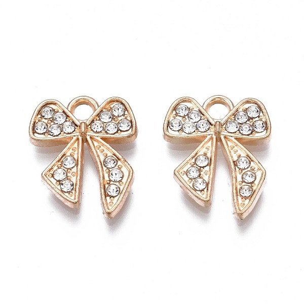 PandaHall Alloy Pendants, with Crystal Rhinestone, Cadmium Free & Nickel Free & Lead Free, Light Gold, Bowknot, Light Gold, 16x12.5x2mm..., Clear
PandaHall Alloy Pendants, with Crystal Rhinestone, Cadmium Free & Nickel Free & Lead Free, Light Gold, Bowknot, Light Gold, 16x12.5x2mm..., Clear