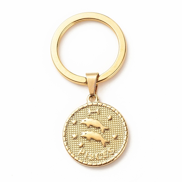 PandaHall 304 Stainless Steel Pendants Keychain, with 304 Stainless Steel Split Key Rings, Flat Round with Twelve Constellations, Pisces...
PandaHall 304 Stainless Steel Pendants Keychain, with 304 Stainless Steel Split Key Rings, Flat Round with Twelve Constellations, Pisces...