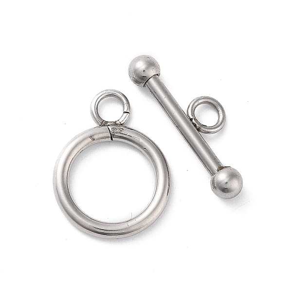 PandaHall 304 Stainless Steel Ring Toggle Clasps, Stainless Steel Color, 19x14x2mm, Hole: 2.8mm, bar: 7.5x21x4mm, Hole: 2.8mm 304 Stainless...
PandaHall 304 Stainless Steel Ring Toggle Clasps, Stainless Steel Color, 19x14x2mm, Hole: 2.8mm, bar: 7.5x21x4mm, Hole: 2.8mm 304 Stainless...