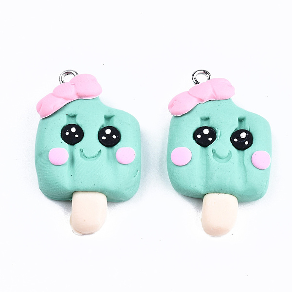 PandaHall Handmade Polymer Clay Charms, with Platinum Tone Iron Findings, Ice Cream, Turquoise, 32~33.5x19~20x7mm, Hole: 2mm Polymer Clay..., Green
PandaHall Handmade Polymer Clay Charms, with Platinum Tone Iron Findings, Ice Cream, Turquoise, 32~33.5x19~20x7mm, Hole: 2mm Polymer Clay..., Green