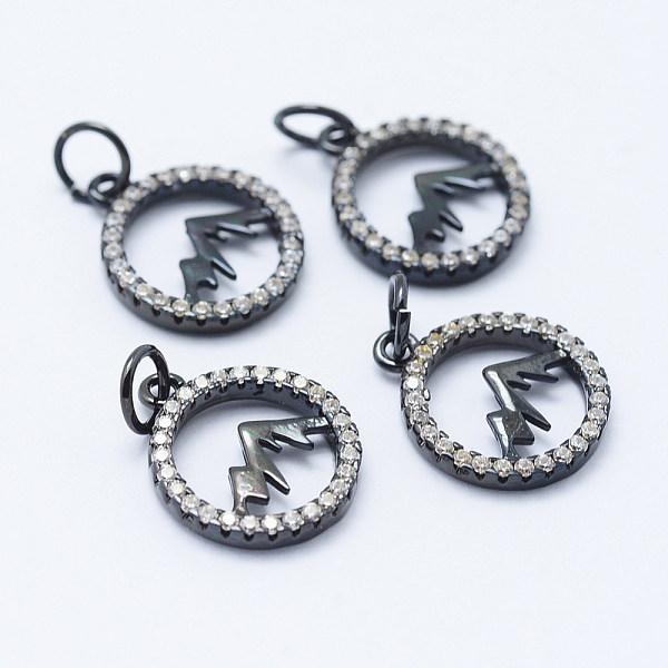 PandaHall Brass Micro Pave Cubic Zirconia Pendants, Lead Free & Nickel Free & Cadmium Free, Hollow Flat Round with Mountain, Gunmetal..., Clear
PandaHall Brass Micro Pave Cubic Zirconia Pendants, Lead Free & Nickel Free & Cadmium Free, Hollow Flat Round with Mountain, Gunmetal..., Clear