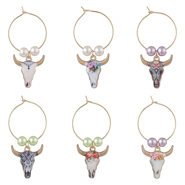 PandaHall Alloy Enamel Wine Glass Charms, with Brass Hoops, Cattle, Mixed Color, 50mm, 6pcs/set Alloy Cattle Multicolor
PandaHall Alloy Enamel Wine Glass Charms, with Brass Hoops, Cattle, Mixed Color, 50mm, 6pcs/set Alloy Cattle Multicolor