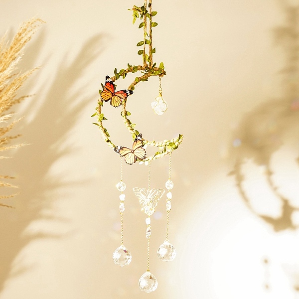 PandaHall Natural Quartz Crystal Hanging Suncatcher Pendant Decoration, Moon with Butterfly Crystal Ceiling Chandelier Ball Prism Pendants...
PandaHall Natural Quartz Crystal Hanging Suncatcher Pendant Decoration, Moon with Butterfly Crystal Ceiling Chandelier Ball Prism Pendants...