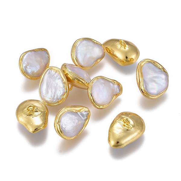 PandaHall Natural Cultured Freshwater Pearl Pendants, with Brass Loops, Teardrop, Edge Golden Plated, Golden, 19~21x13~17x6.5~9mm, Hole...
PandaHall Natural Cultured Freshwater Pearl Pendants, with Brass Loops, Teardrop, Edge Golden Plated, Golden, 19~21x13~17x6.5~9mm, Hole...