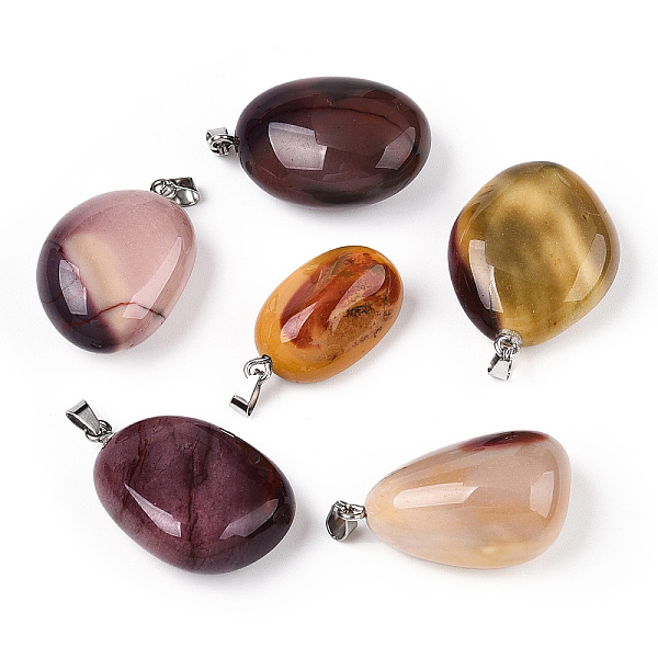 PandaHall Natural Mookaite Pendants, Nuggets Charms with Stainless Steel Color Plated 201 Stainless Steel Snap on Bails...
PandaHall Natural Mookaite Pendants, Nuggets Charms with Stainless Steel Color Plated 201 Stainless Steel Snap on Bails...