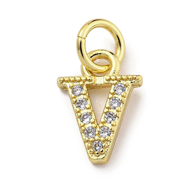 PandaHall Initial Letter Brass with Cubic Zirconia Charms, Real 18K Gold Plated, Long-Lasting Plated, Lead Free & Cadmium Free, Letter V..., Clear
PandaHall Initial Letter Brass with Cubic Zirconia Charms, Real 18K Gold Plated, Long-Lasting Plated, Lead Free & Cadmium Free, Letter V..., Clear