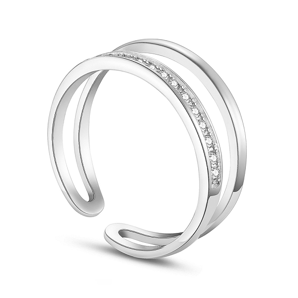 PandaHall SHEGRACE Charming Micro Pave AAA Cubic Zirconia Rhodium Plated 925 Sterling Silver Cuff Rings, Open Rings, Double Bands, Platinum..., Clear
PandaHall SHEGRACE Charming Micro Pave AAA Cubic Zirconia Rhodium Plated 925 Sterling Silver Cuff Rings, Open Rings, Double Bands, Platinum..., Clear