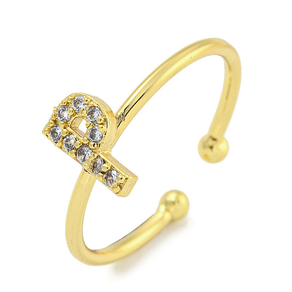 PandaHall Rack Plating Brass Open Cuff Rings for Women, with Cubic Zirconia, Cadmium Free & Lead Free, Long-Lasting Plated, Letter, Letter P...
PandaHall Rack Plating Brass Open Cuff Rings for Women, with Cubic Zirconia, Cadmium Free & Lead Free, Long-Lasting Plated, Letter, Letter P...