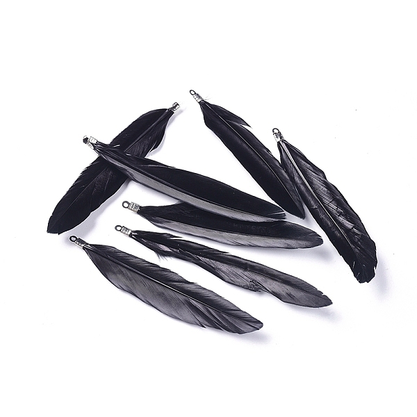 PandaHall Goose Feather Pendants, Big Pendants, with Iron Findings, Platinum, Dyed, Black, 72~82x12~19mm, Hole: 1.5mm Feather Feather Black
PandaHall Goose Feather Pendants, Big Pendants, with Iron Findings, Platinum, Dyed, Black, 72~82x12~19mm, Hole: 1.5mm Feather Feather Black