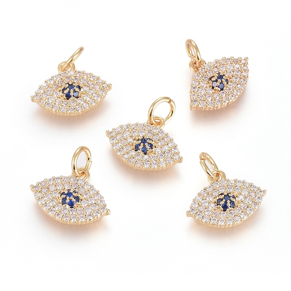 PandaHall Brass Micro Pave Cubic Zirconia Pendants, with Jump Ring, Long-Lasting Plated, Evil Eye, Clear & Blue, Real 18K Gold Plated...
PandaHall Brass Micro Pave Cubic Zirconia Pendants, with Jump Ring, Long-Lasting Plated, Evil Eye, Clear & Blue, Real 18K Gold Plated...