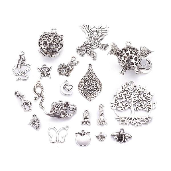 PandaHall Tibetan Style Alloy Pendants, Natural Theme, Mixed Shapes, Antique Silver, 9.5~50x11~49x1~23.5mm, Hole: 1~3.5mm Alloy Mixed Shapes
PandaHall Tibetan Style Alloy Pendants, Natural Theme, Mixed Shapes, Antique Silver, 9.5~50x11~49x1~23.5mm, Hole: 1~3.5mm Alloy Mixed Shapes