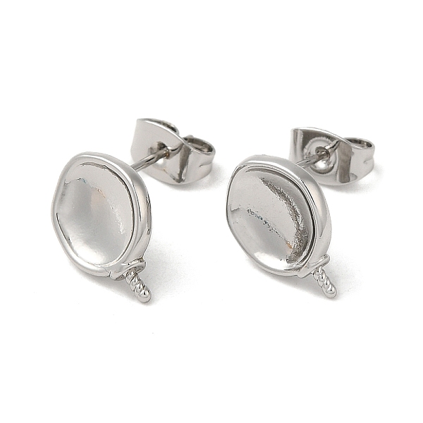 PandaHall Twist Flat Round Brass Stud Earring Findings, with 925 Sterling Silver Pins, for Half Drilled Beads, Real Platinum Plated, 12x9mm...
PandaHall Twist Flat Round Brass Stud Earring Findings, with 925 Sterling Silver Pins, for Half Drilled Beads, Real Platinum Plated, 12x9mm...