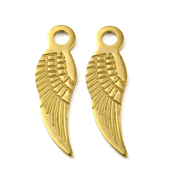 PandaHall Ion Plating(IP) 304 Stainless Steel Pendants, Wing Charm, Laser Cut, Real 18K Gold Plated, 18.5x5.5x1mm, Hole: 2mm 304 Stainless...
PandaHall Ion Plating(IP) 304 Stainless Steel Pendants, Wing Charm, Laser Cut, Real 18K Gold Plated, 18.5x5.5x1mm, Hole: 2mm 304 Stainless...