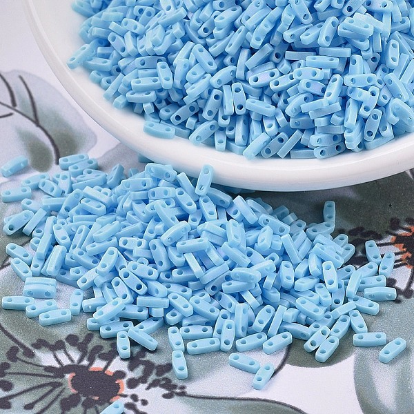PandaHall MIYUKI Quarter TILA Beads, Japanese Seed Beads, 2-Hole, (QTL413FR) Matte Opaque Turquoise Blue AB, 5x1.2x1.9mm, Hole: 0.8mm, about..., Cyan
PandaHall MIYUKI Quarter TILA Beads, Japanese Seed Beads, 2-Hole, (QTL413FR) Matte Opaque Turquoise Blue AB, 5x1.2x1.9mm, Hole: 0.8mm, about..., Cyan