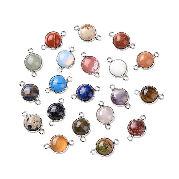 PandaHall Natural & Synthetic Mixed Gemstone Connector Charms, Half Round Links, with Stainless Steel Color Tone 304 Stainless Steel...
PandaHall Natural & Synthetic Mixed Gemstone Connector Charms, Half Round Links, with Stainless Steel Color Tone 304 Stainless Steel...