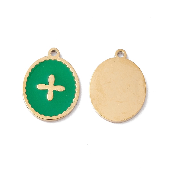PandaHall Ion Plating(IP) 304 Stainless Steel Pendants, with Enamel, Real 24K Gold Plated, Oval with Cross, Sea Green, 13.5x10x1mm, Hole...
PandaHall Ion Plating(IP) 304 Stainless Steel Pendants, with Enamel, Real 24K Gold Plated, Oval with Cross, Sea Green, 13.5x10x1mm, Hole...