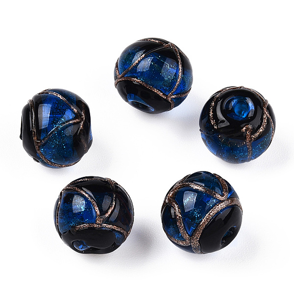 PandaHall Handmade Gold Sand Lampwork Beads, Round, Blue, 8~8.5mm, Hole: 1.5mm Lampwork Round Blue
PandaHall Handmade Gold Sand Lampwork Beads, Round, Blue, 8~8.5mm, Hole: 1.5mm Lampwork Round Blue