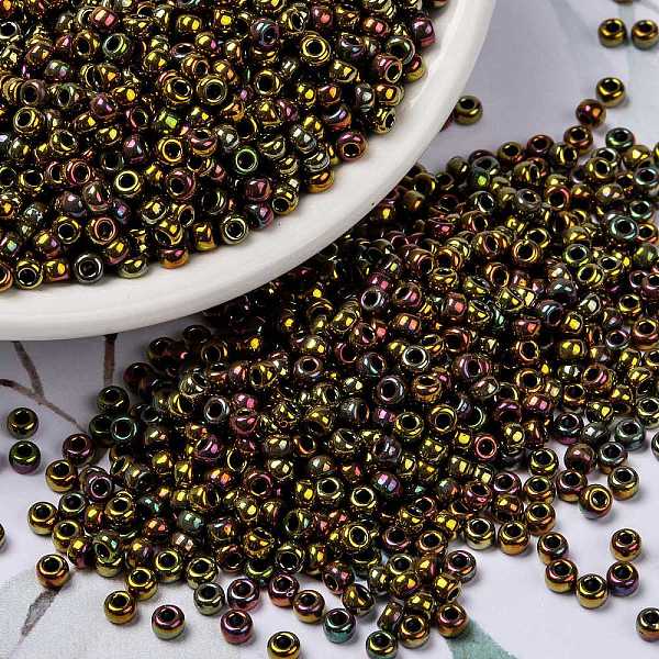 PandaHall MIYUKI Round Rocailles Beads, Japanese Seed Beads, 8/0, (RR615) Metallic Gold Iris, 3mm, Hole: 1mm, about 422~455pcs/10g Glass...
PandaHall MIYUKI Round Rocailles Beads, Japanese Seed Beads, 8/0, (RR615) Metallic Gold Iris, 3mm, Hole: 1mm, about 422~455pcs/10g Glass...