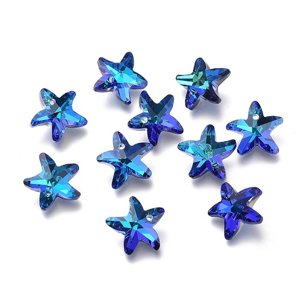 PandaHall Electroplate Glass Charms, Starfish, Faceted, Back Plated, Blue, 14x15x7mm, Hole: 1.4mm Glass Star Blue
PandaHall Electroplate Glass Charms, Starfish, Faceted, Back Plated, Blue, 14x15x7mm, Hole: 1.4mm Glass Star Blue