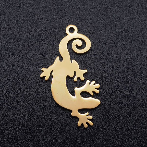 PandaHall 201 Stainless Steel Pendants, Lizard, Golden, 25x13x1mm, Hole: 1.4mm 201 Stainless Steel Other Animal
PandaHall 201 Stainless Steel Pendants, Lizard, Golden, 25x13x1mm, Hole: 1.4mm 201 Stainless Steel Other Animal