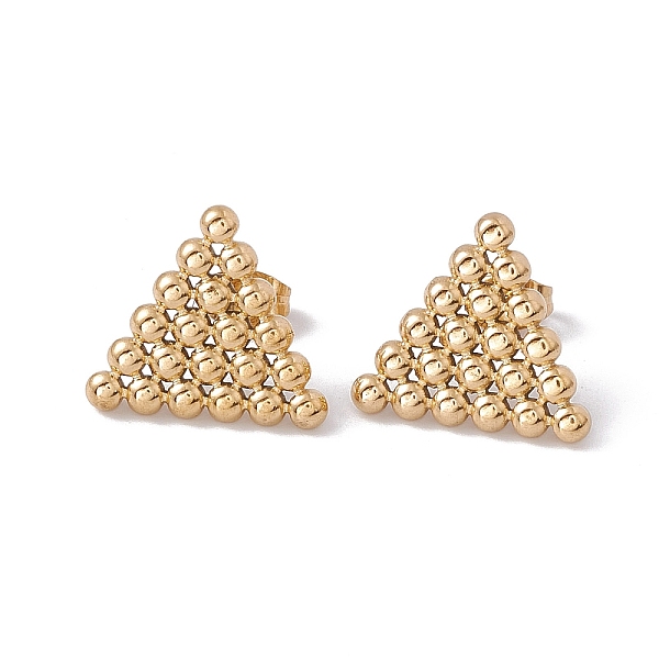 PandaHall Ion Plating(IP) 304 Stainless Steel Triangle Stud Earrings for Women, Golden, 16x18mm, Pin: 0.6mm 304 Stainless Steel Triangle
PandaHall Ion Plating(IP) 304 Stainless Steel Triangle Stud Earrings for Women, Golden, 16x18mm, Pin: 0.6mm 304 Stainless Steel Triangle