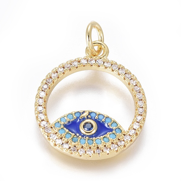 PandaHall Brass Micro Pave Cubic Zirconia Pendants, with Enamel and Jump Ring, Ring with Evil Eye, Colorful, Golden, 18.5x16x2mm, Hole: 3mm...
PandaHall Brass Micro Pave Cubic Zirconia Pendants, with Enamel and Jump Ring, Ring with Evil Eye, Colorful, Golden, 18.5x16x2mm, Hole: 3mm...