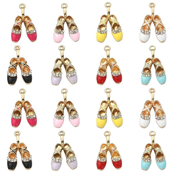 PandaHall 16pcs 8 Colors Zinc Alloy Enamel Pendants, with Crystal Rhinestone, Light Gold, Toe Shoe, Mixed Color, 26.5x16x5mm, Hole: 1.8mm..., Multicolor
PandaHall 16pcs 8 Colors Zinc Alloy Enamel Pendants, with Crystal Rhinestone, Light Gold, Toe Shoe, Mixed Color, 26.5x16x5mm, Hole: 1.8mm..., Multicolor