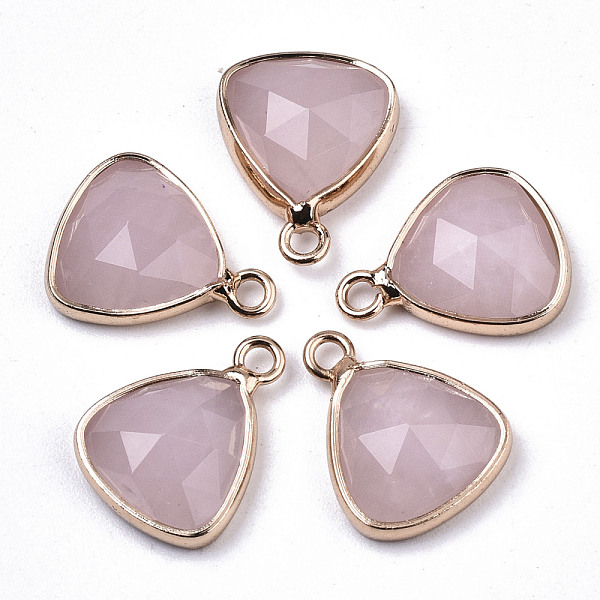 PandaHall Natural Rose Quartz Charms, with Light Gold Plated Brass Edge and Loop, Triangle, Faceted, 14x11x4mm, Hole: 1.5mm Rose Quartz...
PandaHall Natural Rose Quartz Charms, with Light Gold Plated Brass Edge and Loop, Triangle, Faceted, 14x11x4mm, Hole: 1.5mm Rose Quartz...