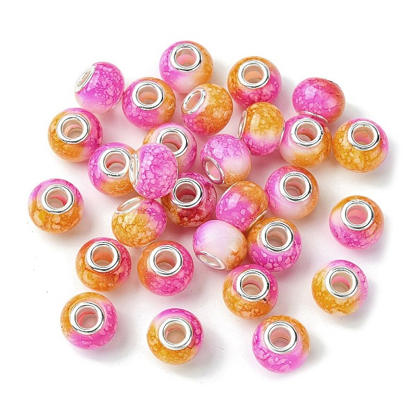 PandaHall Two Tone Glass European Beads, Large Hole Beads, with Silver Tone Brass Double Cores, Rondelle, Violet, 15x11mm, Hole: 5mm..., Purple
PandaHall Two Tone Glass European Beads, Large Hole Beads, with Silver Tone Brass Double Cores, Rondelle, Violet, 15x11mm, Hole: 5mm..., Purple