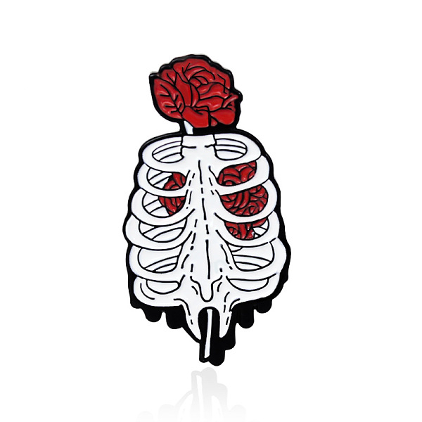 PandaHall Rib Cage with Rose Safety Brooch Pin, Alloy Enamel Badge for Suit Shirt Collar, Skeleton, 32x17mm Alloy+Enamel Skeleton
PandaHall Rib Cage with Rose Safety Brooch Pin, Alloy Enamel Badge for Suit Shirt Collar, Skeleton, 32x17mm Alloy+Enamel Skeleton