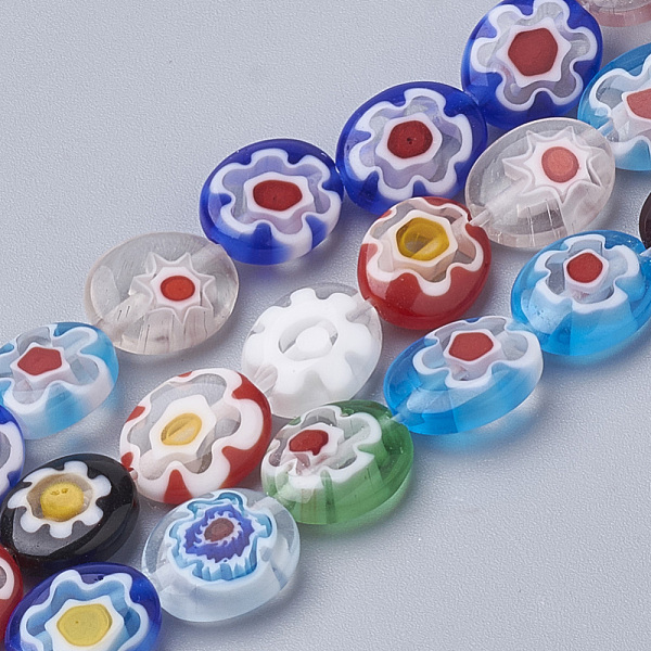 PandaHall Handmade Millefiori Lampwork Beads Strands, Oval, Mixed Color, 10x8x3mm, Hole: 0.8mm, about 37pcs/strand, 13.7 inch Millefiori..., Multicolor
PandaHall Handmade Millefiori Lampwork Beads Strands, Oval, Mixed Color, 10x8x3mm, Hole: 0.8mm, about 37pcs/strand, 13.7 inch Millefiori..., Multicolor