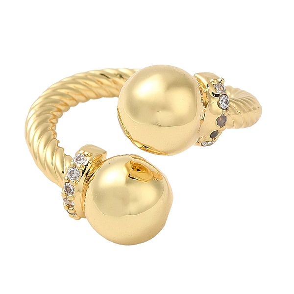 PandaHall Brass Open Cuff Rings, with Cubic Zirconia, Big Ball Ring for Women, Real 18K Gold Plated, 3~19mm, Inner Diameter: 18mm Brass...
PandaHall Brass Open Cuff Rings, with Cubic Zirconia, Big Ball Ring for Women, Real 18K Gold Plated, 3~19mm, Inner Diameter: 18mm Brass...