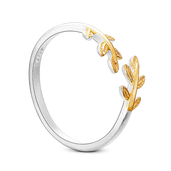 PandaHall SHEGRACE Fashion 925 Sterling Silver Cuff Rings, Open Rings, with Real 24K Gold Plated Leaves, 17mm Sterling Silver
PandaHall SHEGRACE Fashion 925 Sterling Silver Cuff Rings, Open Rings, with Real 24K Gold Plated Leaves, 17mm Sterling Silver