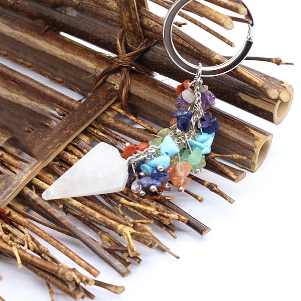 PandaHall Natural Quartz Crystal Cone Charm Keychain, 7 Chakras Theme Natural Amethyst & Green Aventurine & Carnelian & Citrine & Lapis...
PandaHall Natural Quartz Crystal Cone Charm Keychain, 7 Chakras Theme Natural Amethyst & Green Aventurine & Carnelian & Citrine & Lapis...