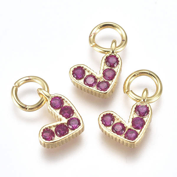 PandaHall Brass Micro Pave Cubic Zirconia Charms, with Jump Ring, Long-Lasting Plated, Real 18K Gold Plated, Heart, Fuchsia, 6x8x2mm, Hole..., Pink
PandaHall Brass Micro Pave Cubic Zirconia Charms, with Jump Ring, Long-Lasting Plated, Real 18K Gold Plated, Heart, Fuchsia, 6x8x2mm, Hole..., Pink