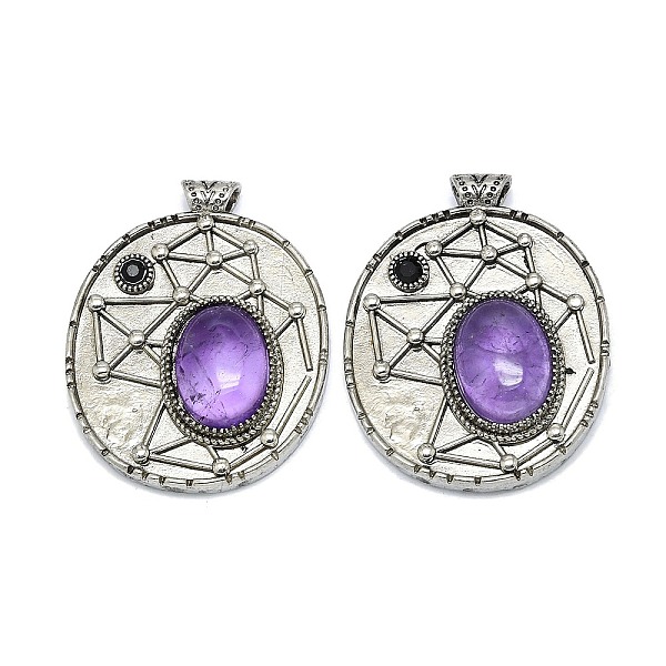 PandaHall Natural Amethyst Oval Pendants, Rack Plating Antique Silver Plated Brass Pave Rhinestone Oval Charms, Cadmium Free & Lead Free...
PandaHall Natural Amethyst Oval Pendants, Rack Plating Antique Silver Plated Brass Pave Rhinestone Oval Charms, Cadmium Free & Lead Free...